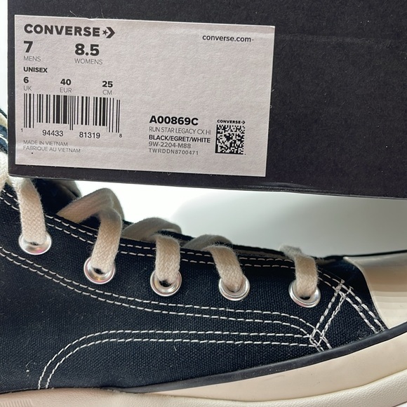 Converse WMNS RUN STAR LEGACY CX HI BLACK/EGRET/WHITE A00869C Platforms Sneakers - Picture 16 of 16